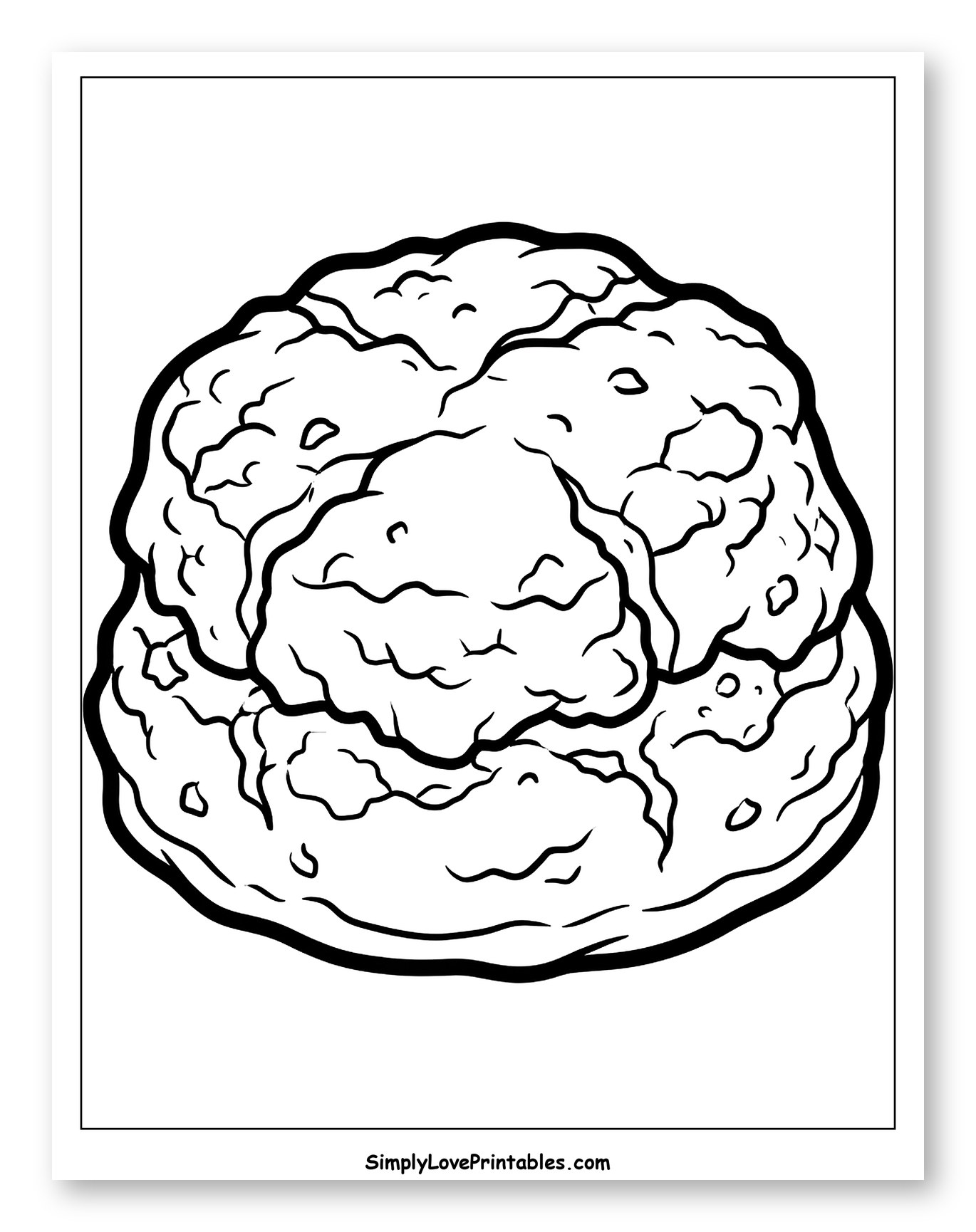 Simple Outline of a Textured Biscuit