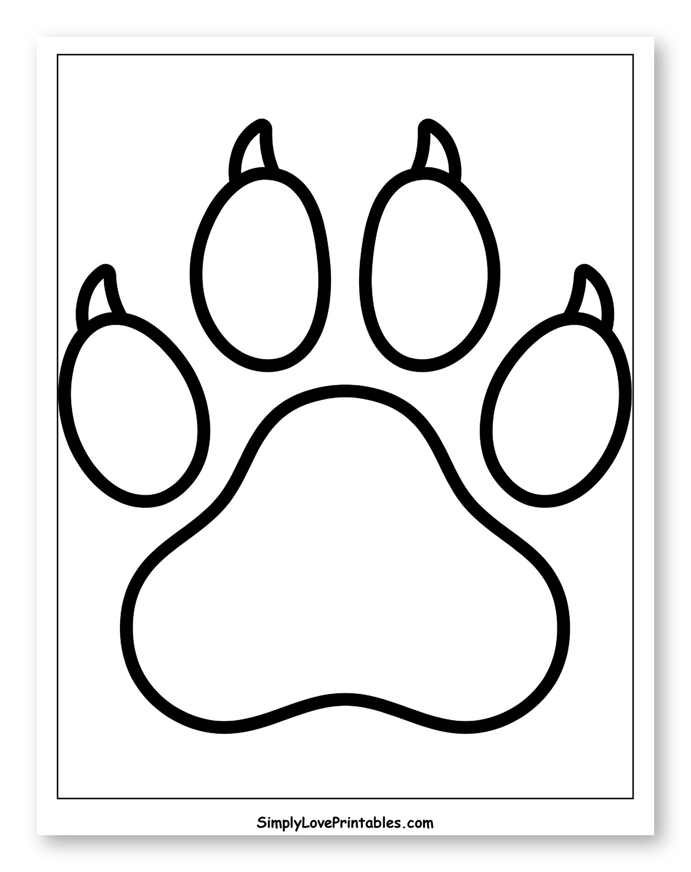 Simple Outlined Animal Paw Print