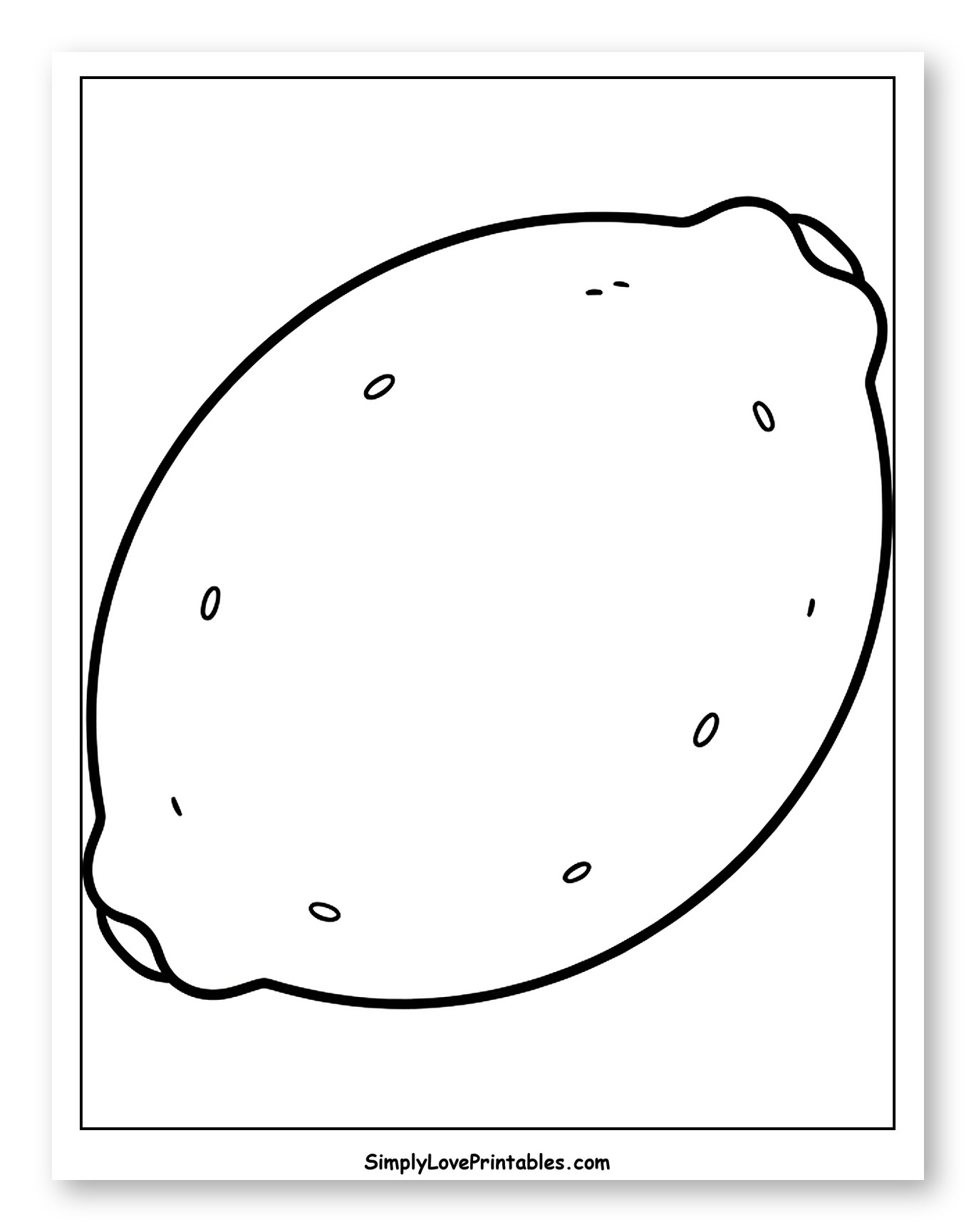 Simple Outlined Cartoon Lemon