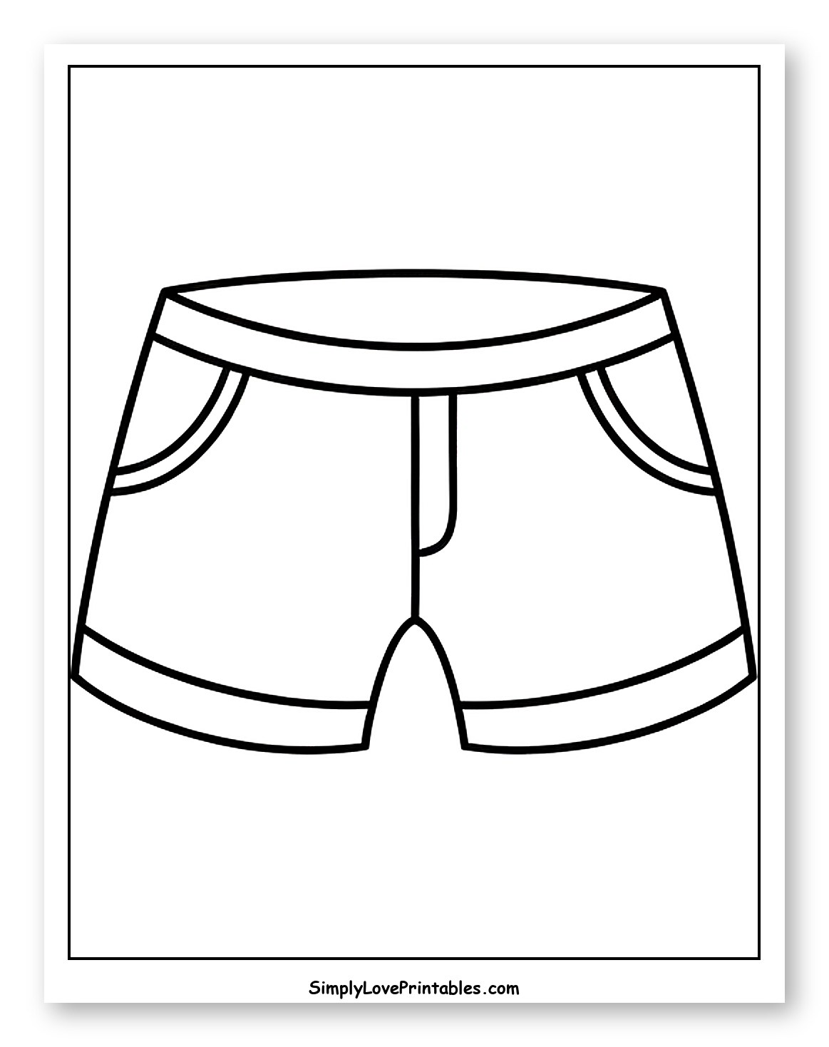 Simple Pair of Shorts Outline