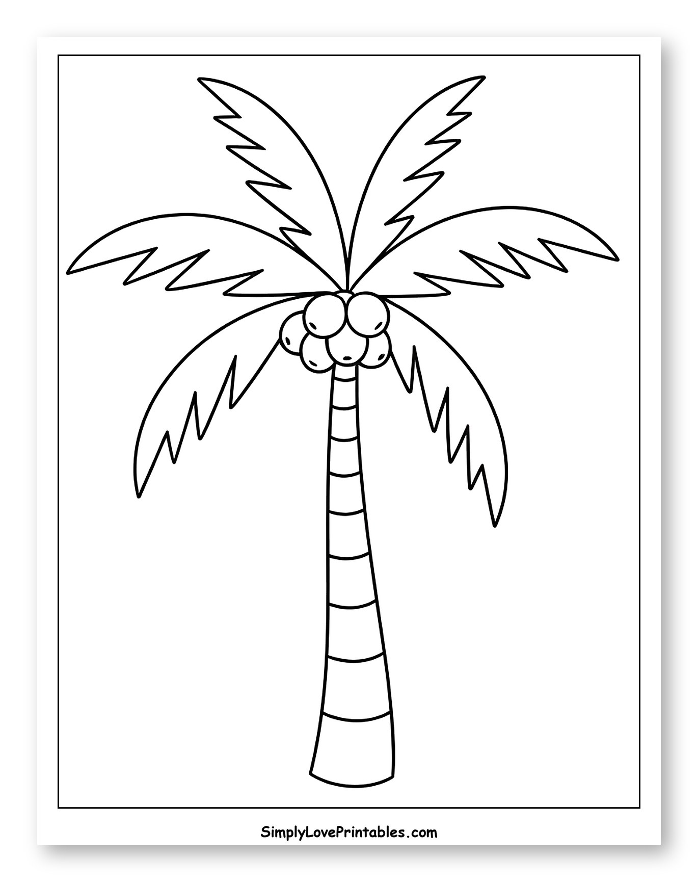 Simple Palm Tree with Coconuts
