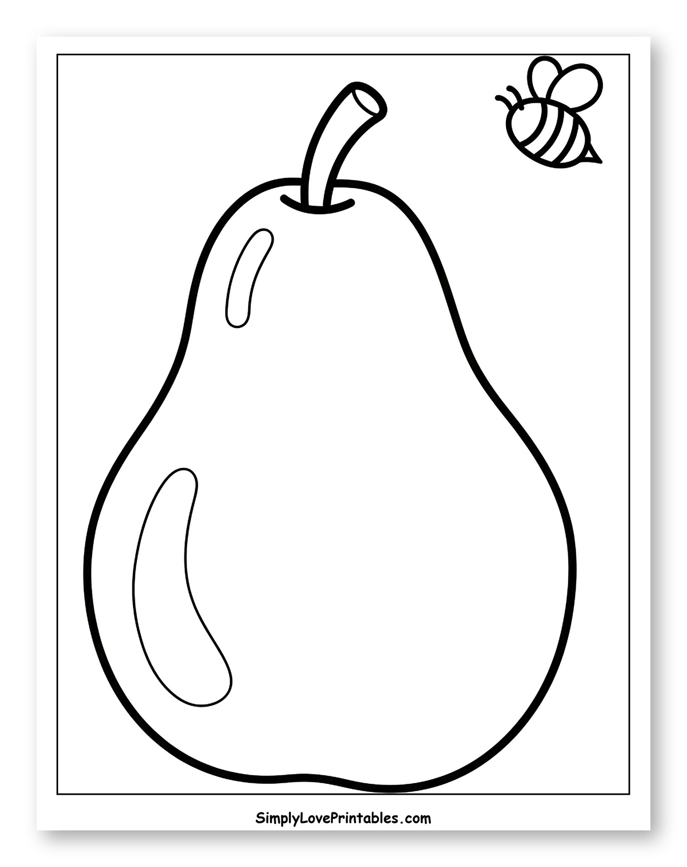 Simple Pear with a Bee