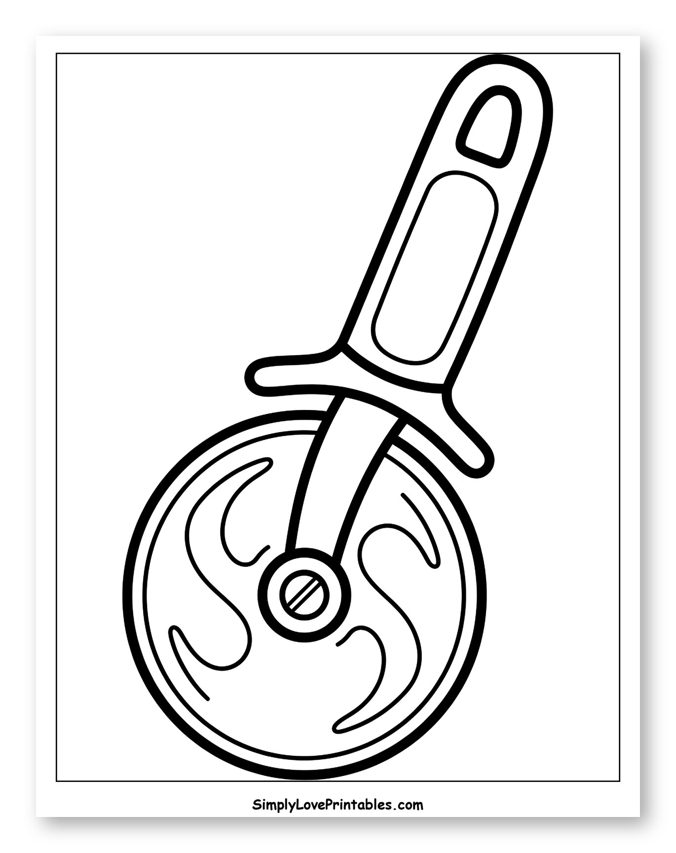 Simple Pizza Cutter Drawing