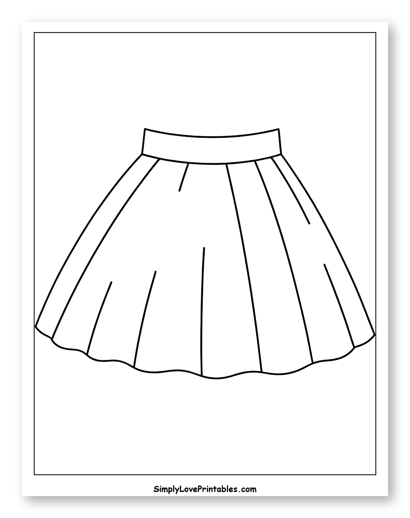 Simple Pleated Skirt Outline