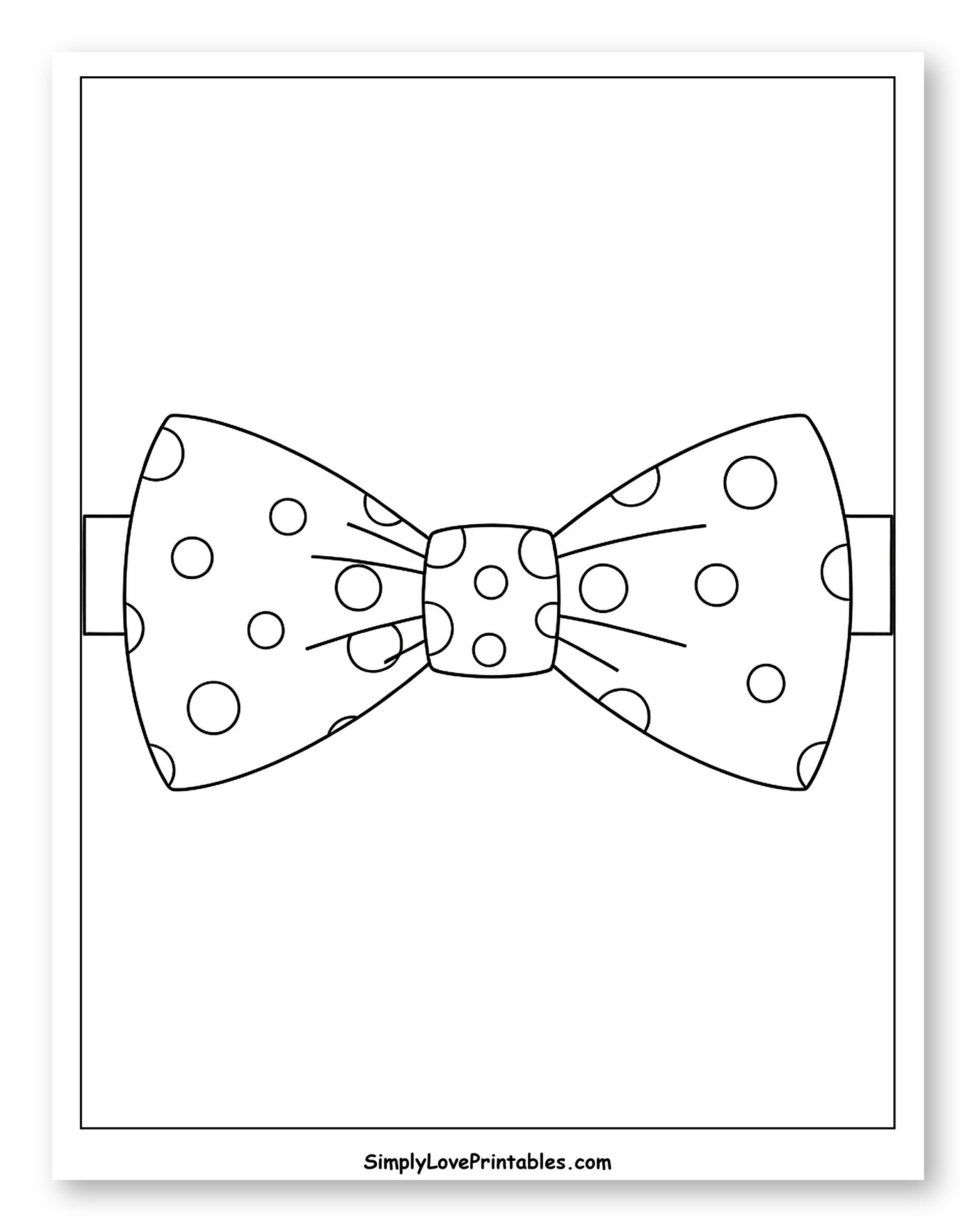 Simple Polka Dot Bow Tie Outline