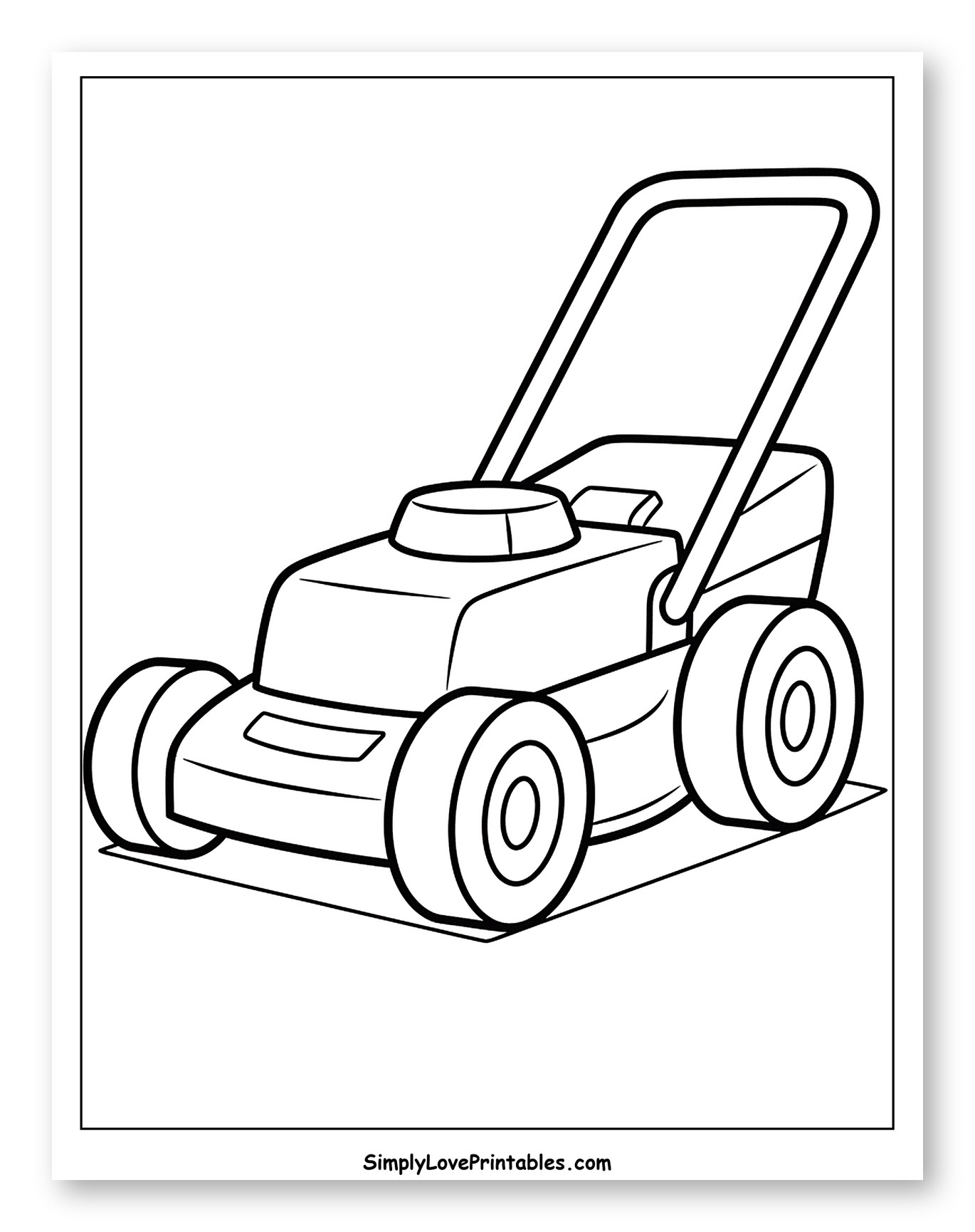 Simple Push Lawn Mower Outline