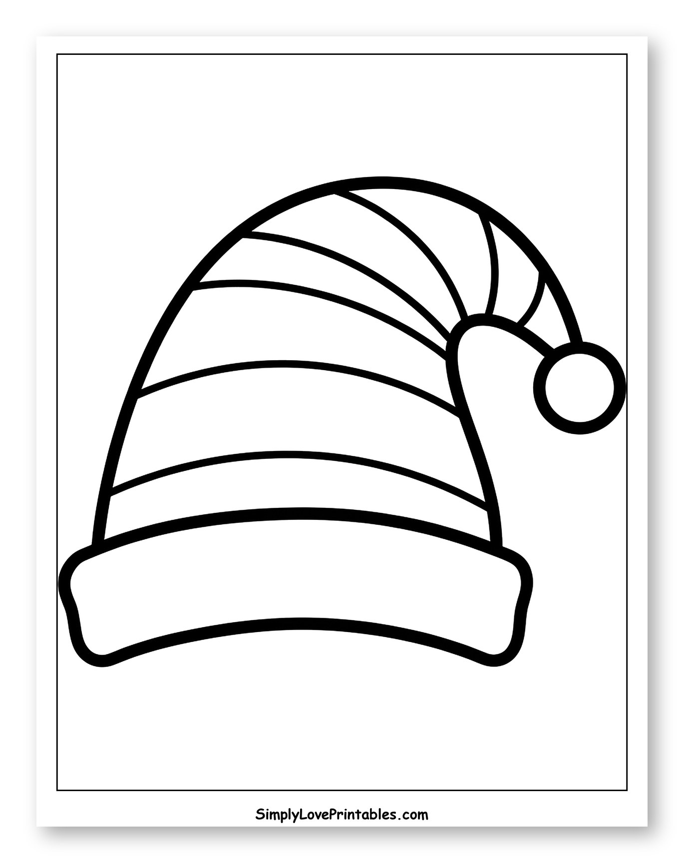 Simple Striped Elf Hat with Pom-Pom