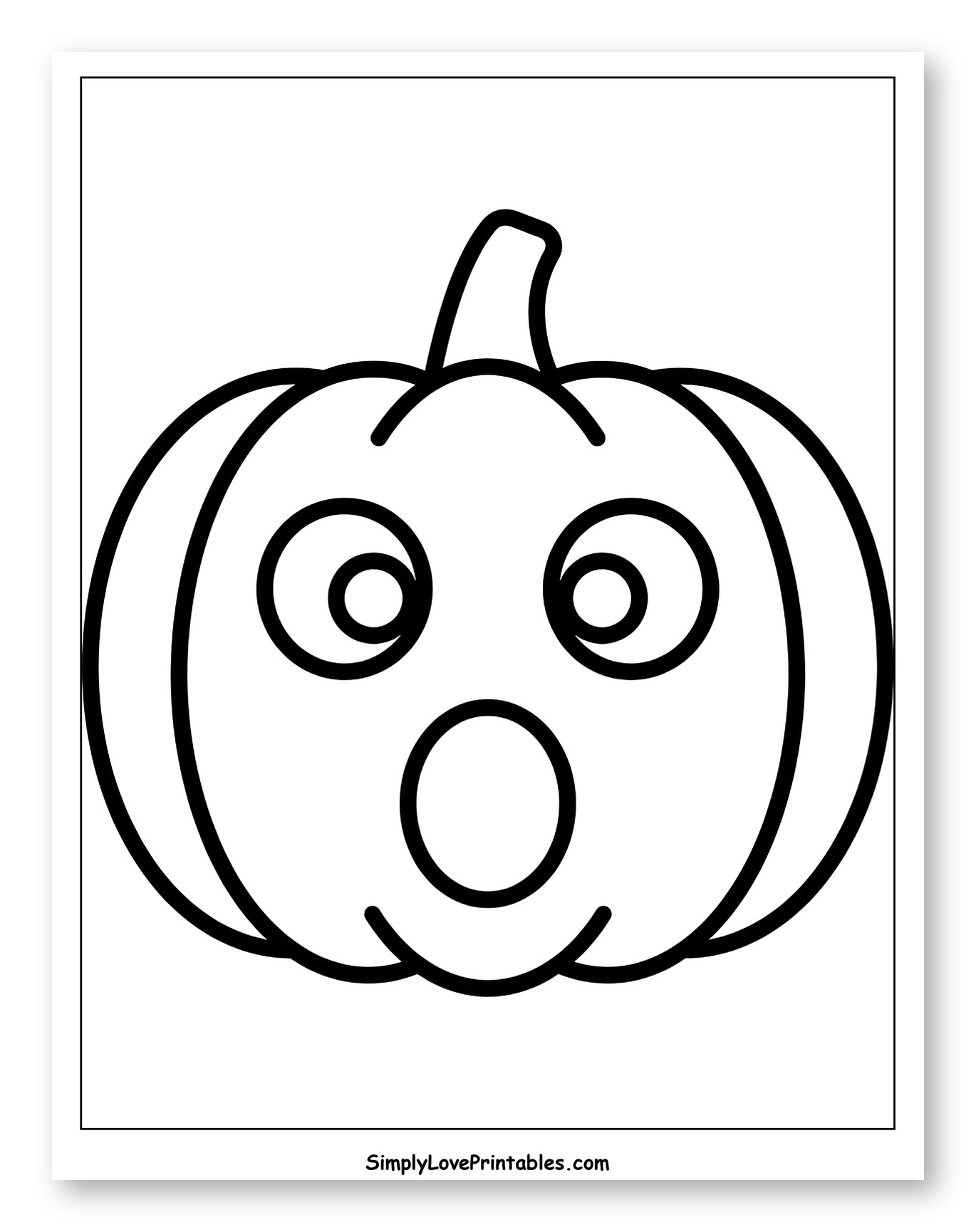 Simple Surprised Jack-O'-Lantern Outline