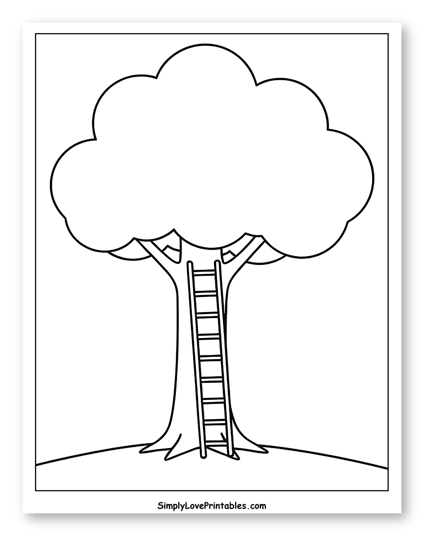 Simple Tree with Ladder Outline