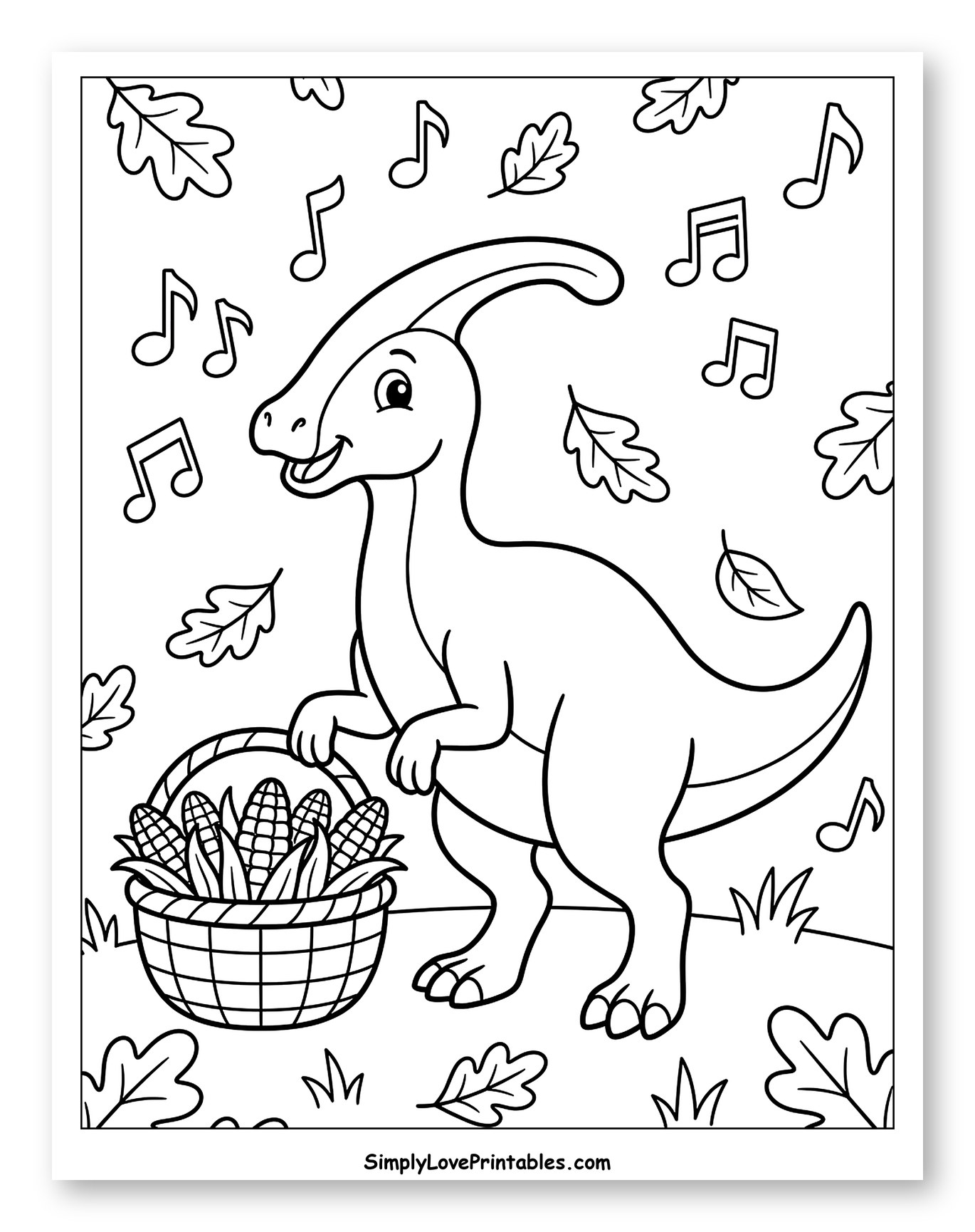 Singing Parasaurolophus with a Harvest Basket