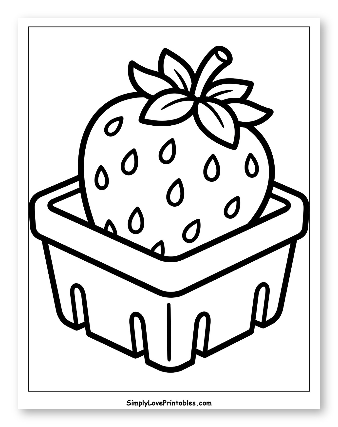 Single Strawberry in a Berry Basket