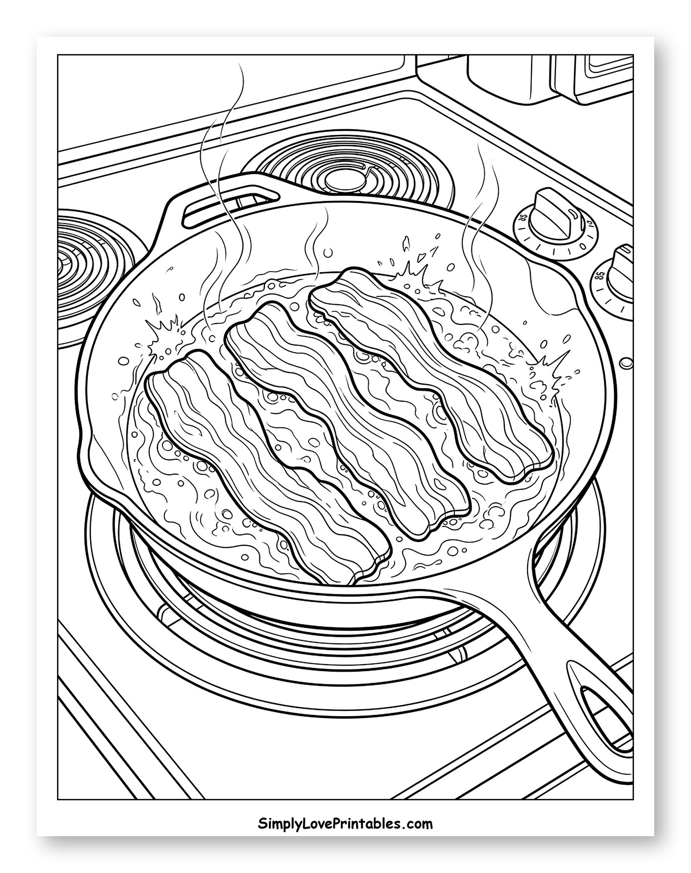 Sizzling Bacon in a Cast Iron Skillet