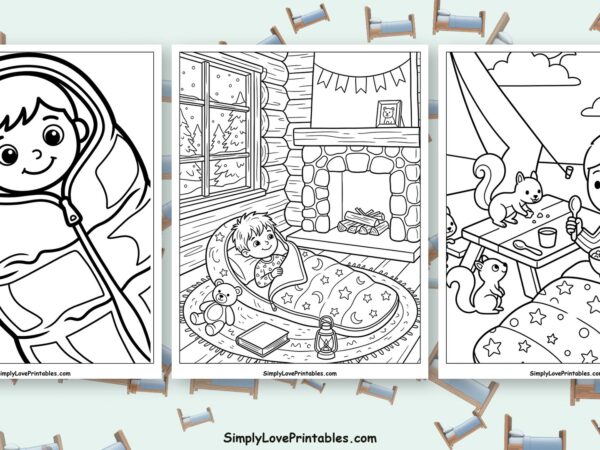 Sleeping bag coloring pages featured image