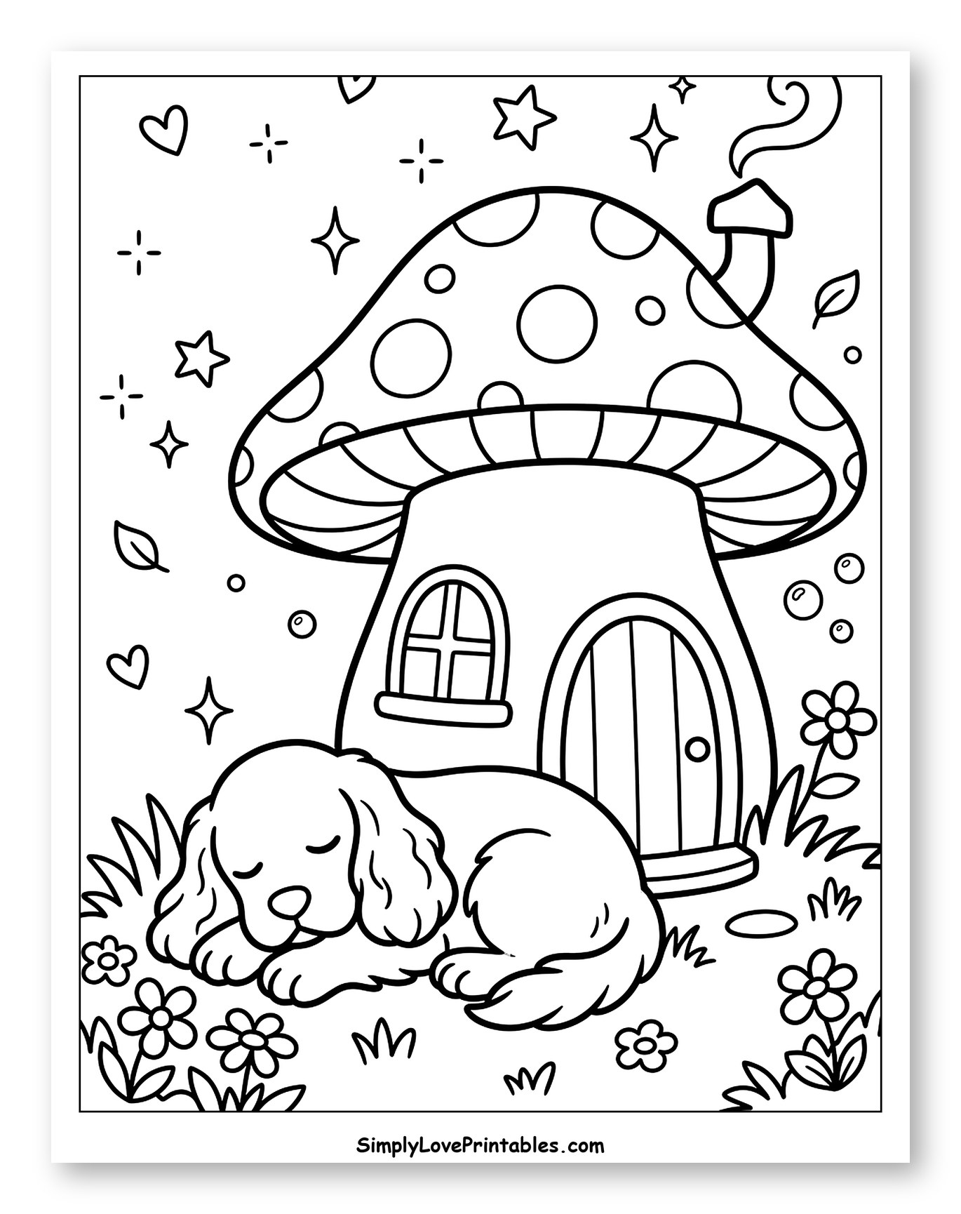 Sleeping Cocker Spaniel Puppy by Mushroom House