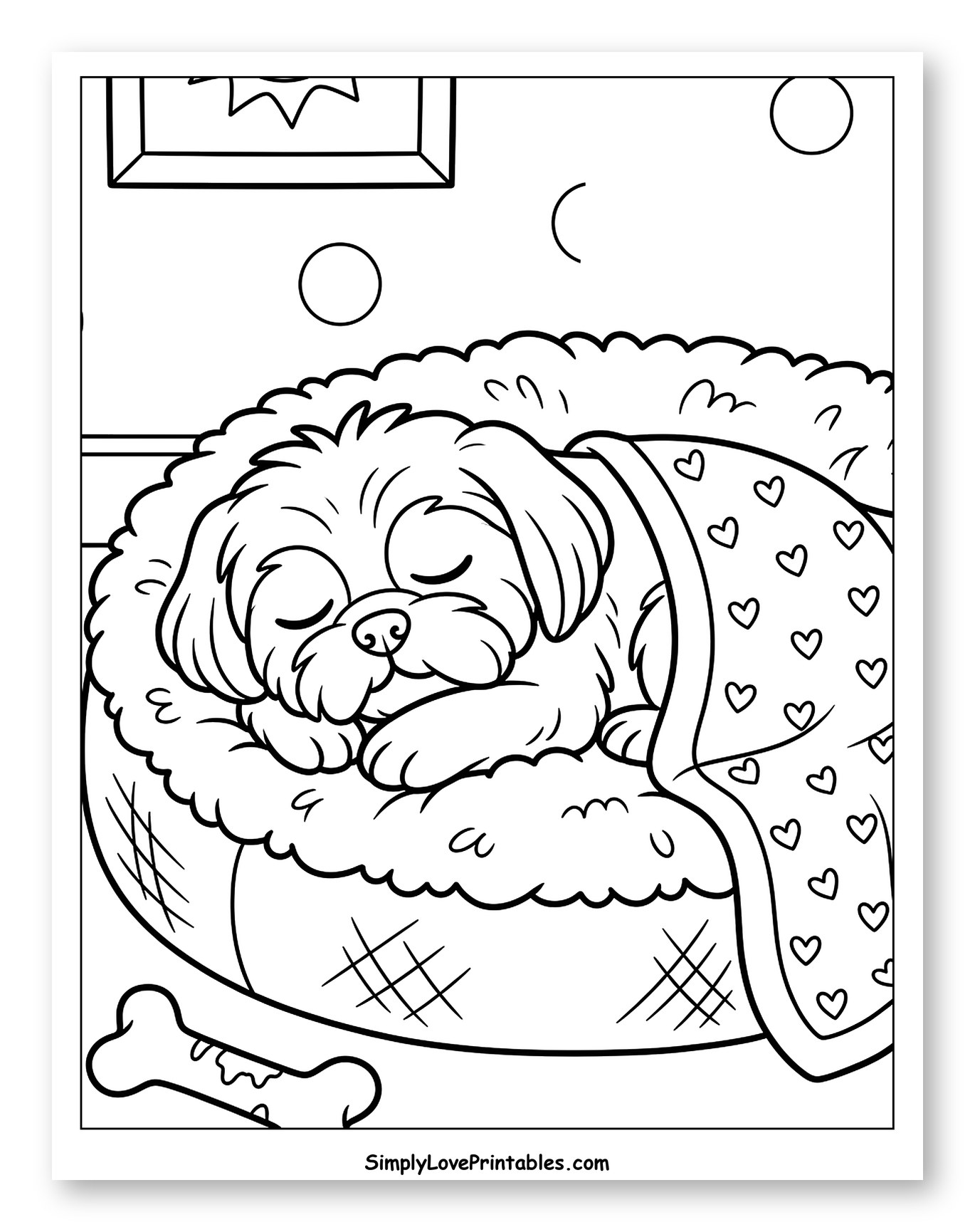 Sleeping Shih Tzu Dog in a Cozy Bed