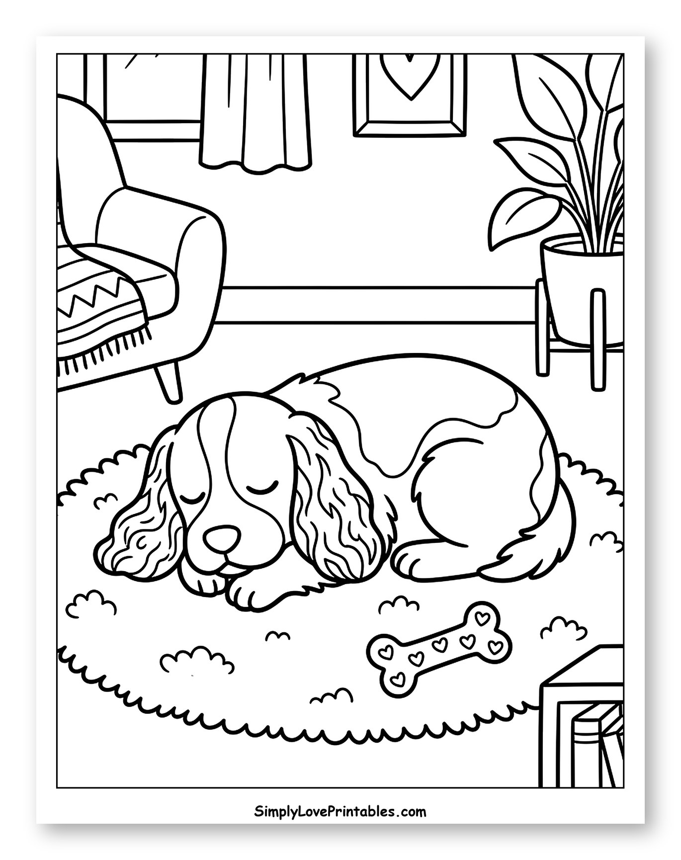 Sleeping Springer Spaniel in a Cozy Room