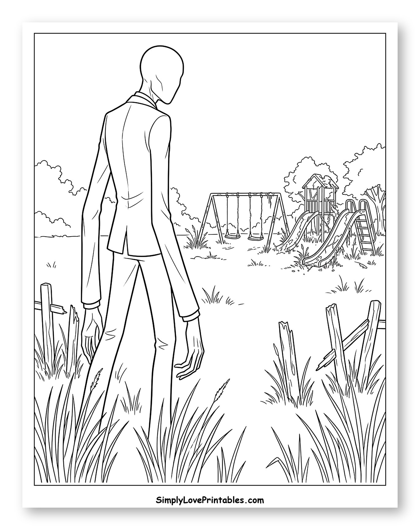 Slender Man at a Desolate Playground