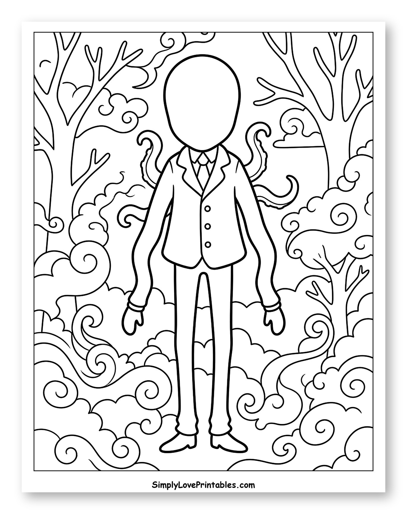 Slender Man in a Spooky Forest