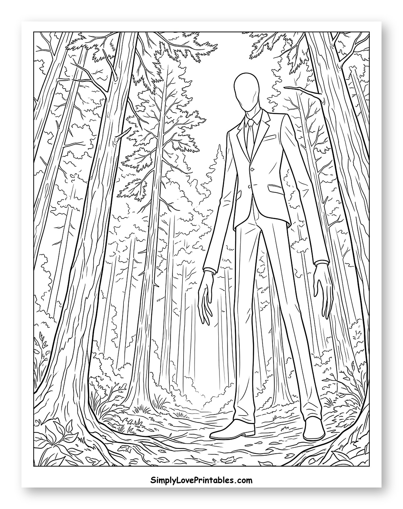 Slender Man Standing in a Spooky Forest