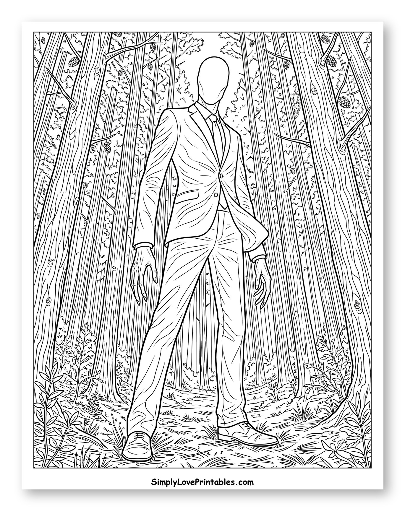Slender Man Standing Tall in a Forest