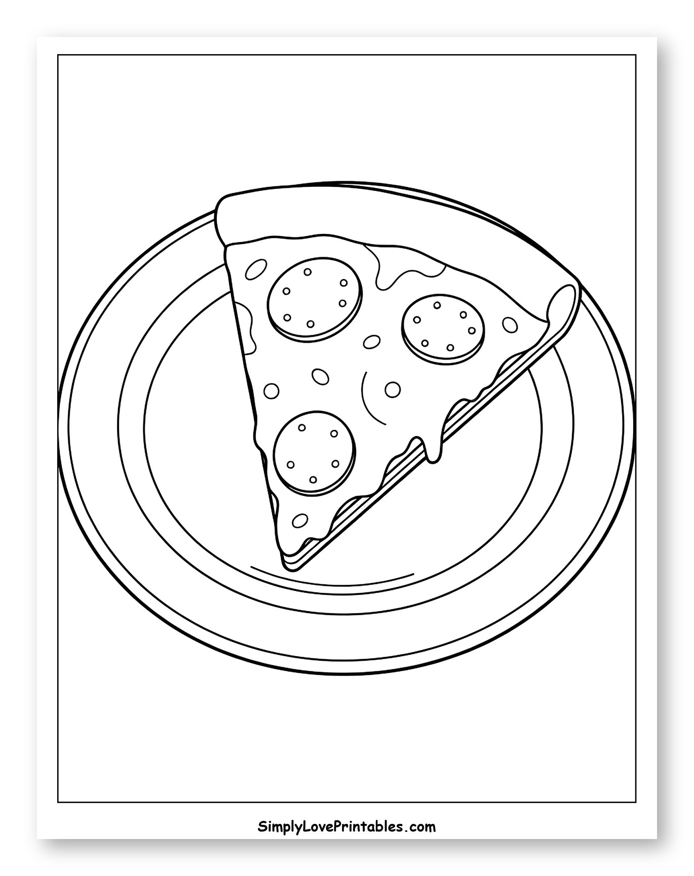 Slice of Pepperoni Pizza on a Plate