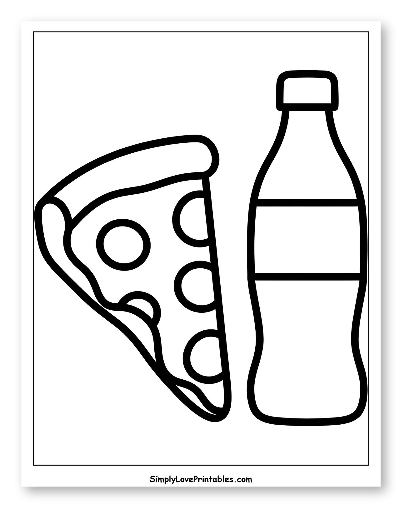 Slice of Pizza with a Soda Bottle