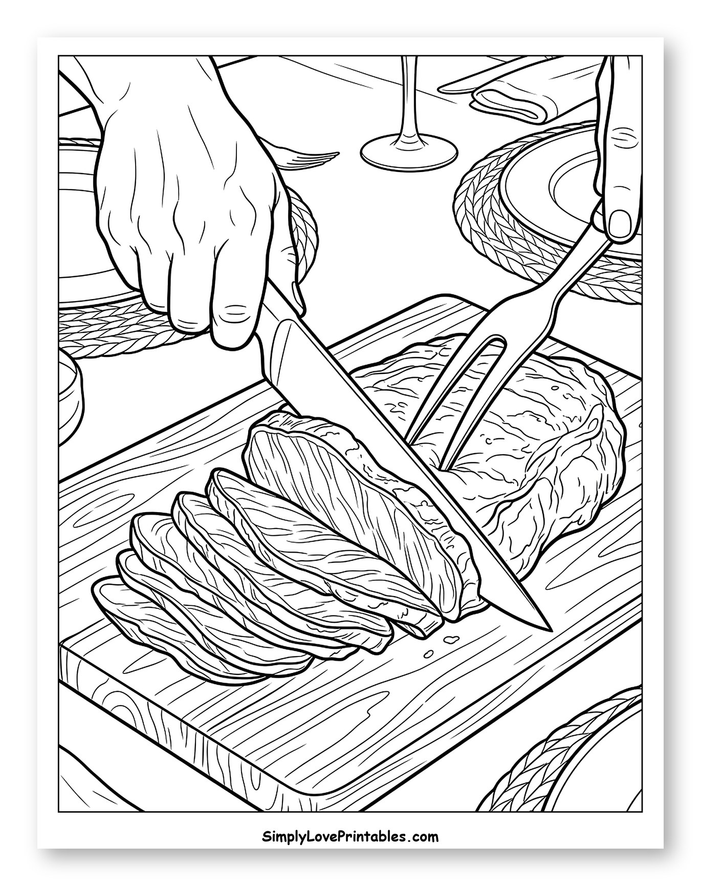 Slicing Steak on a Cutting Board