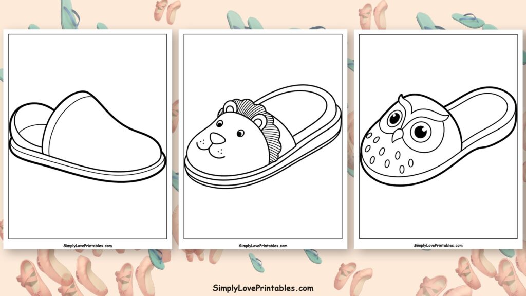 Slippers coloring pages featured image