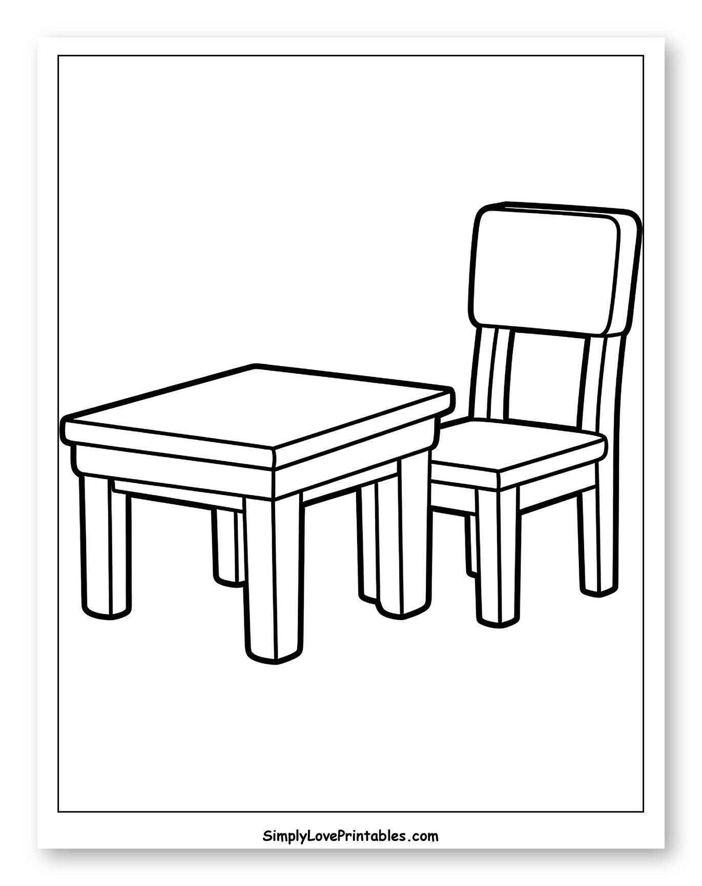 Small Table and Chair Set to Color for Toddlers
