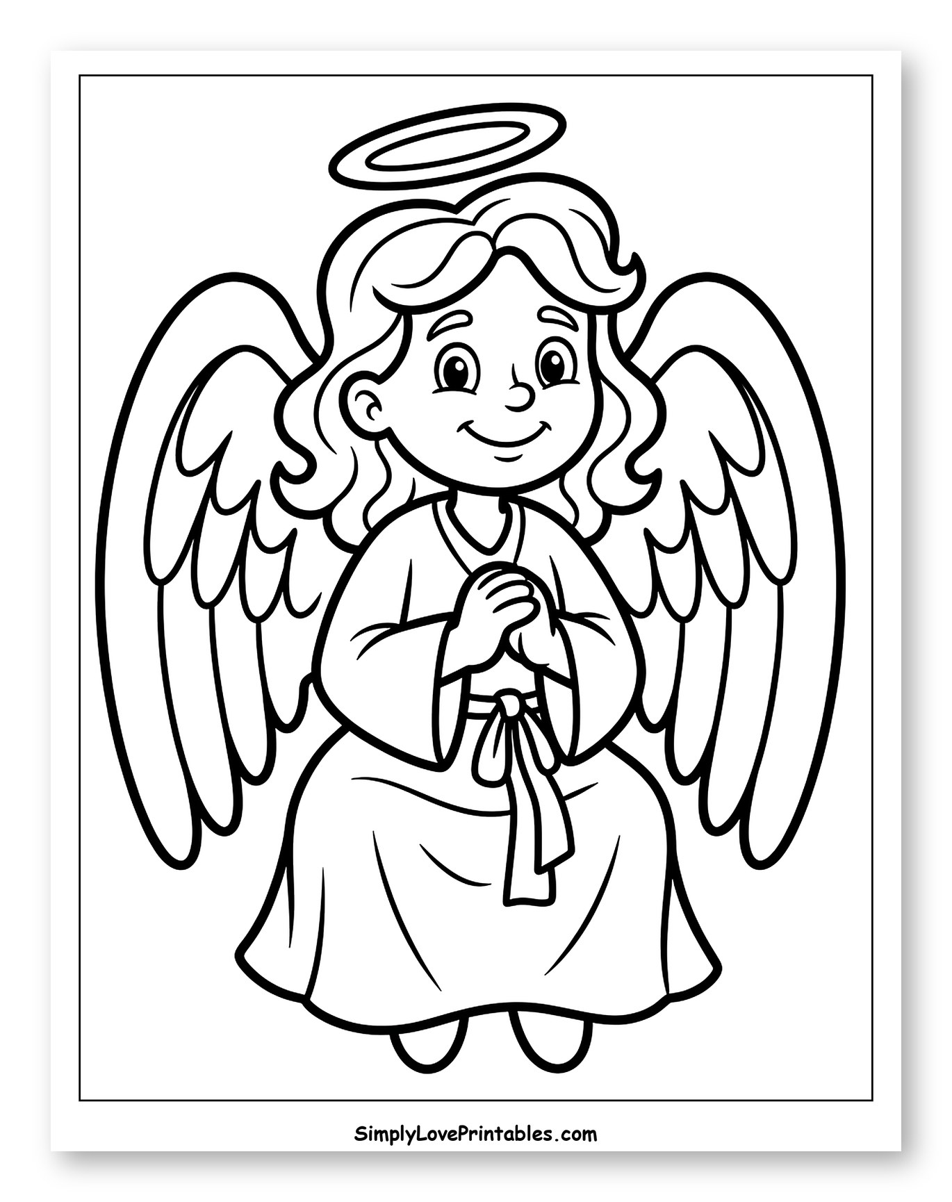 Smiling Angel with Halo and Wings