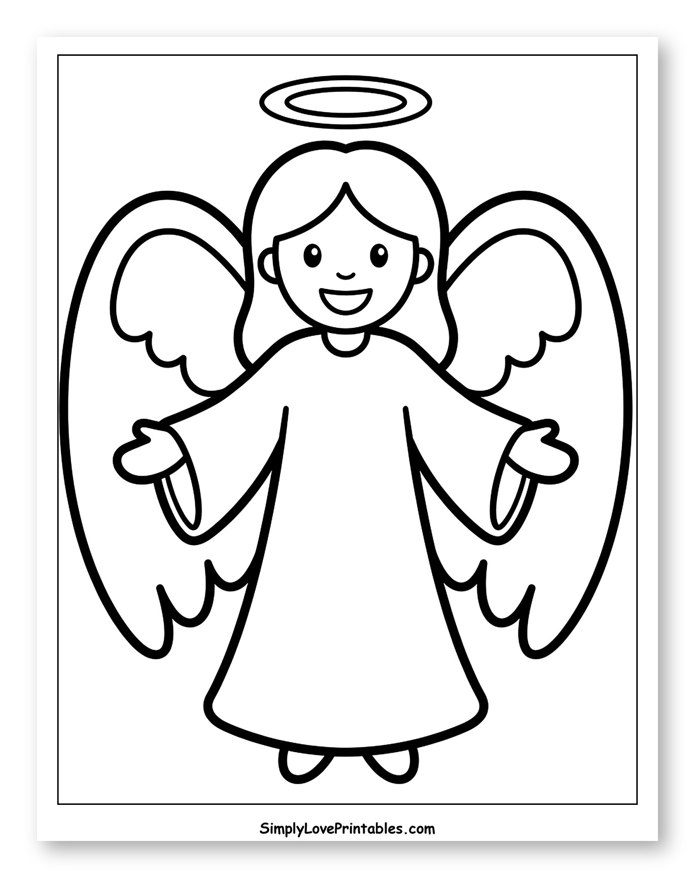 Smiling Angel with Halo and Wings