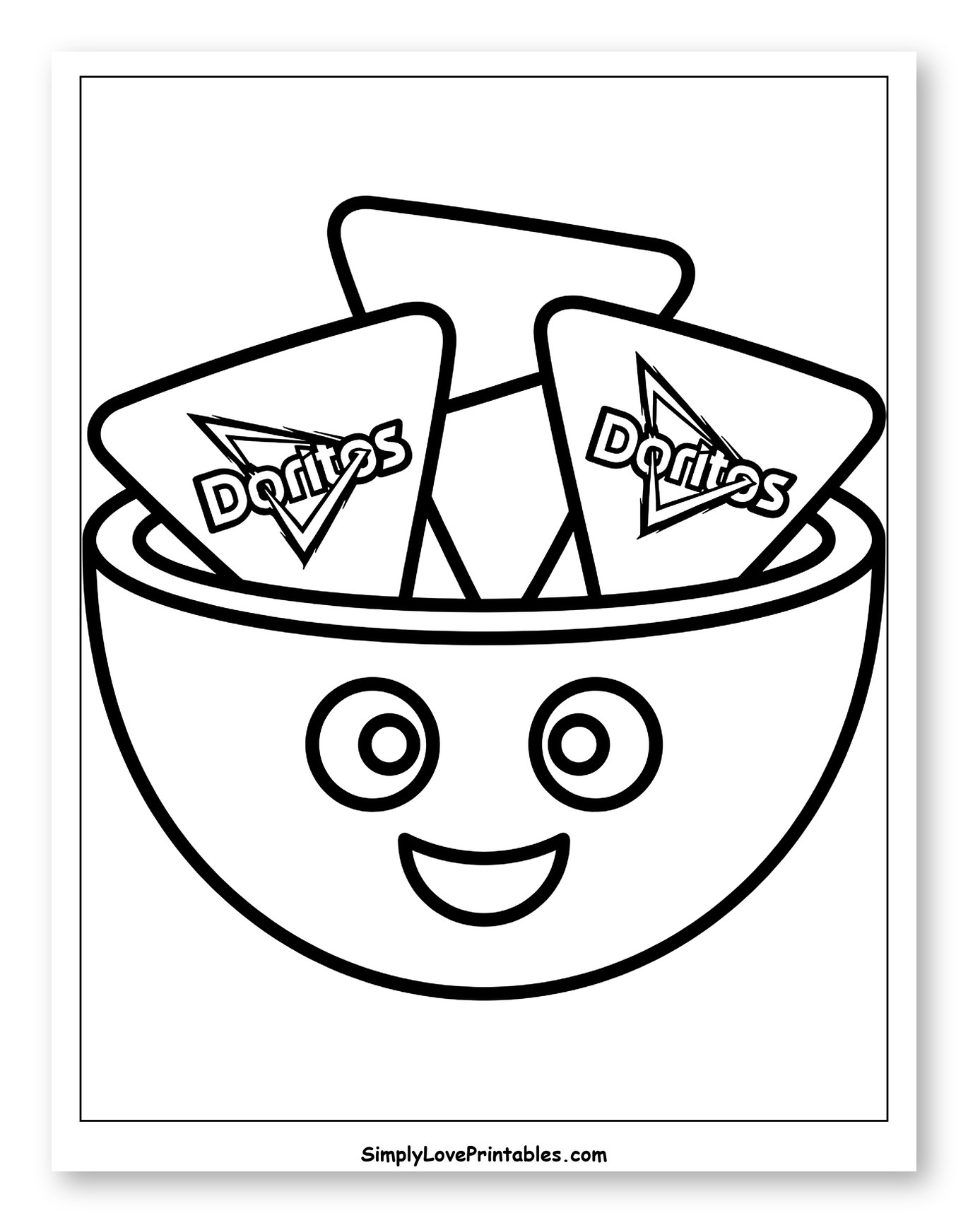 Smiling Bowl Full of Doritos Chips
