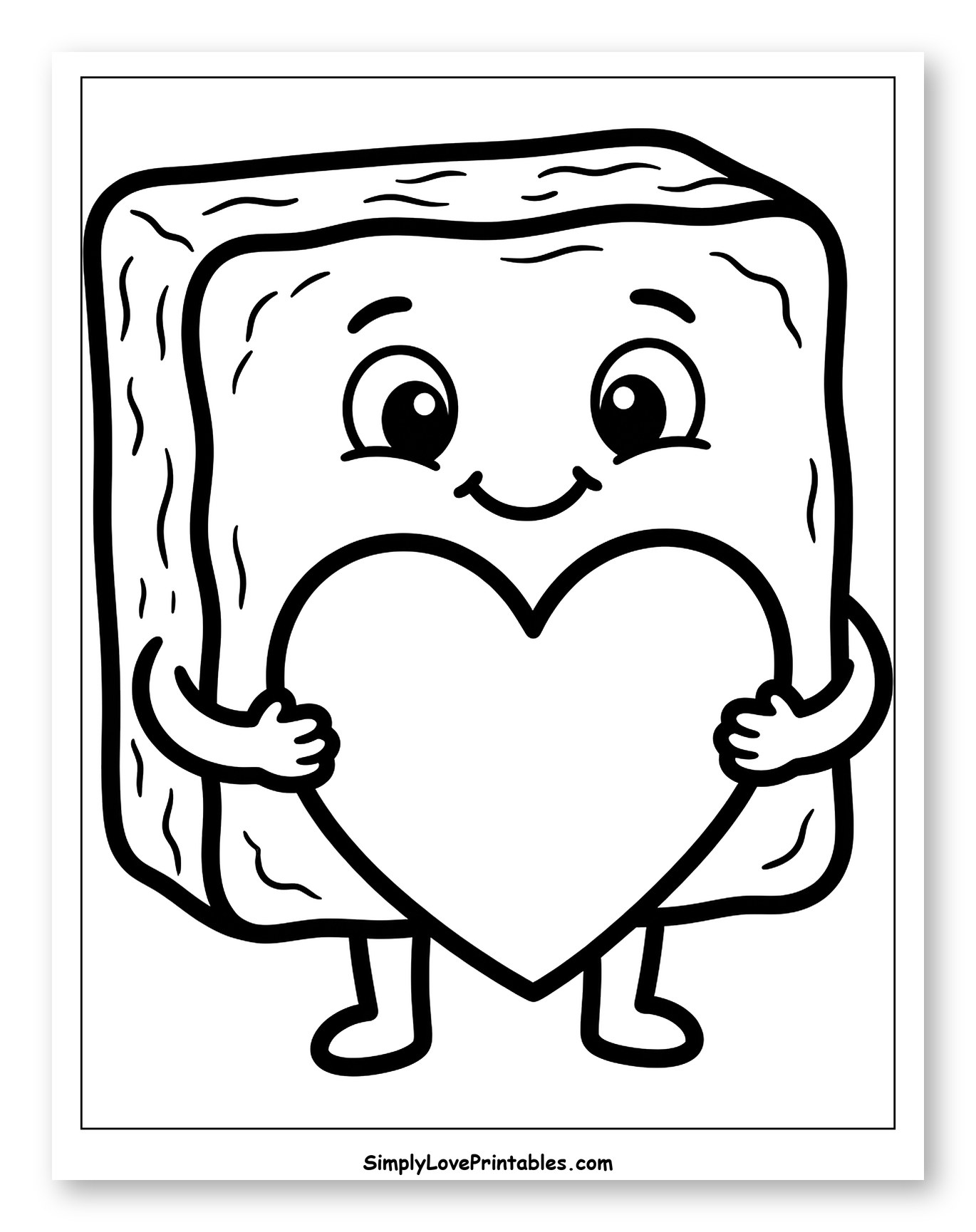 Smiling Brownie Holding a Big Heart