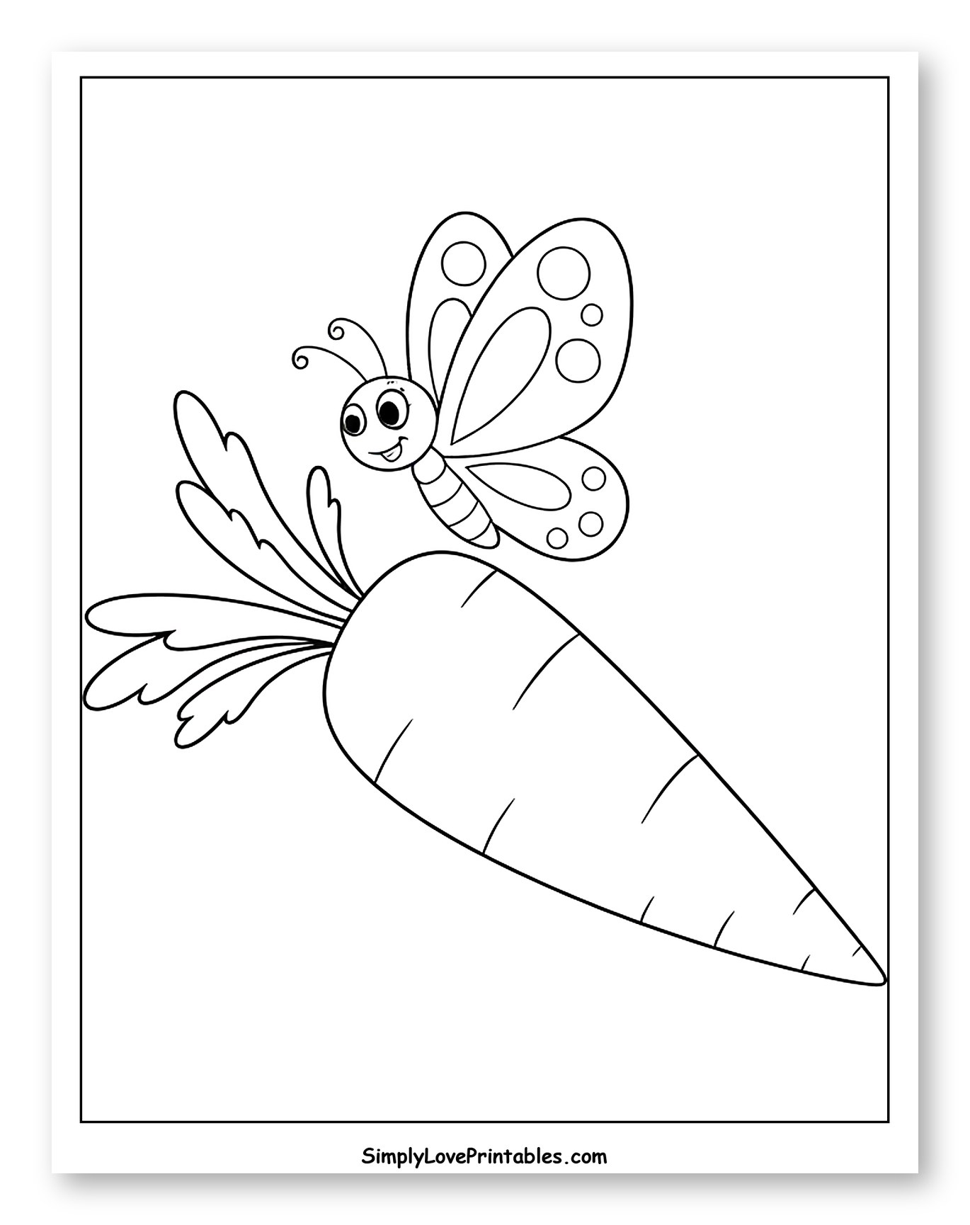 Smiling Butterfly with a Large Carrot
