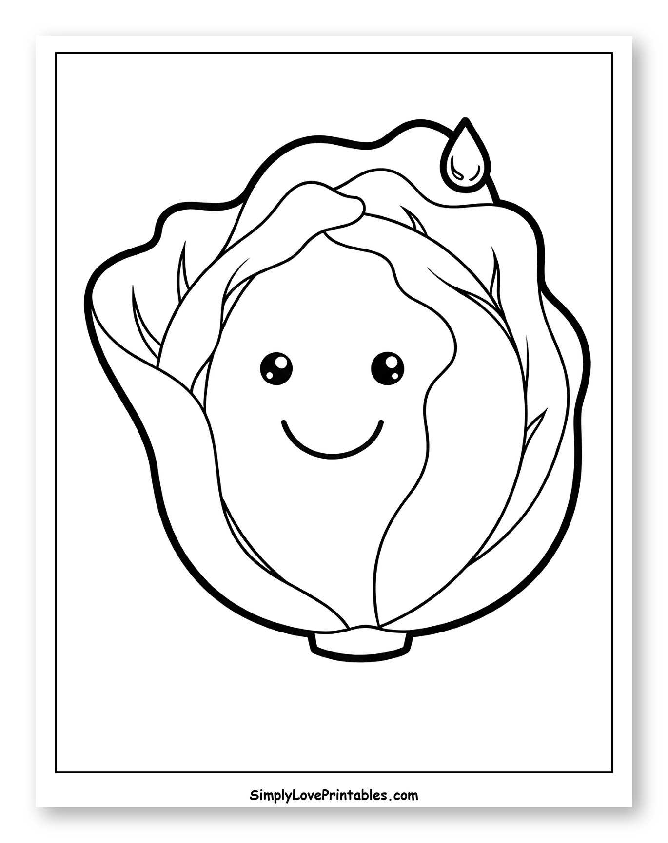 Smiling Cabbage with Water Drop