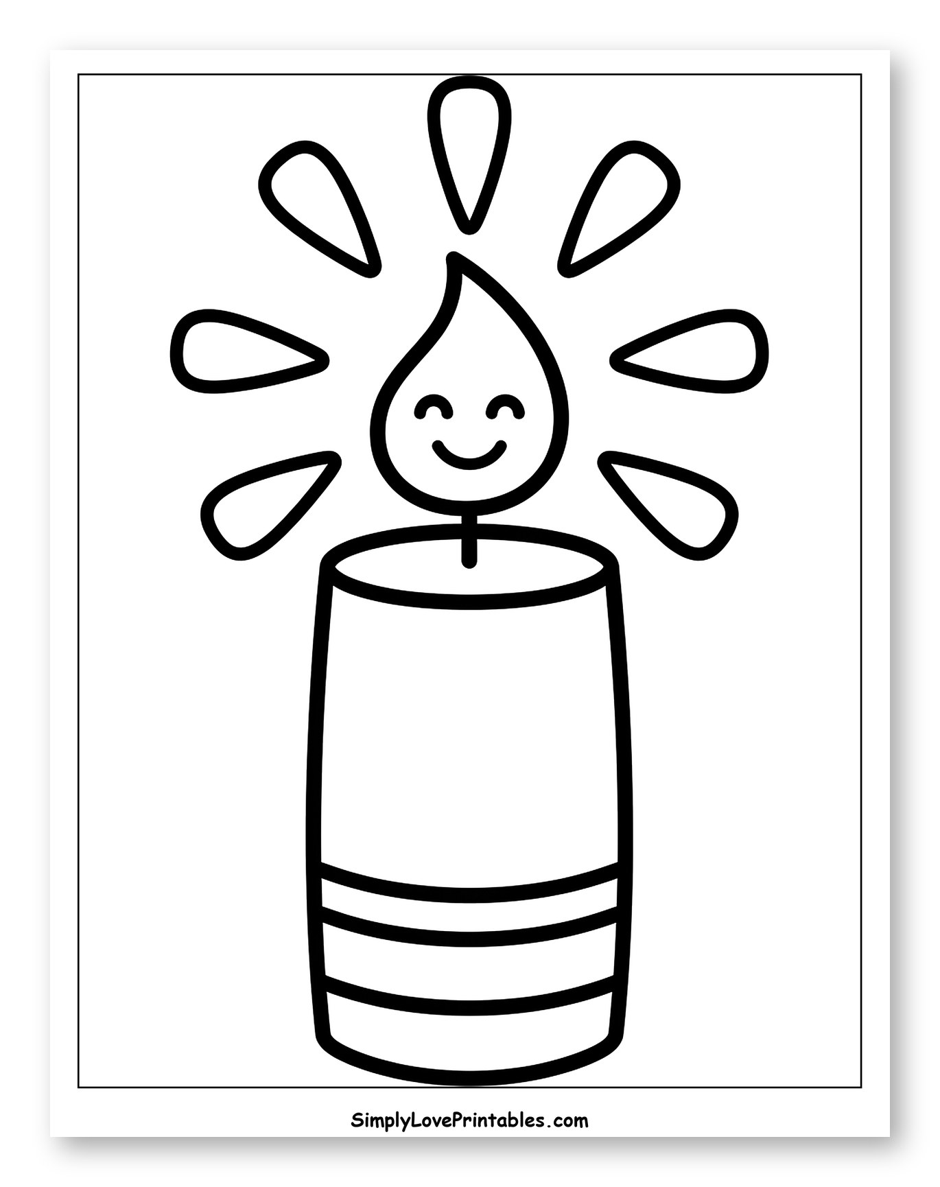 Smiling Candle with Beaming Light to Color for Toddlers