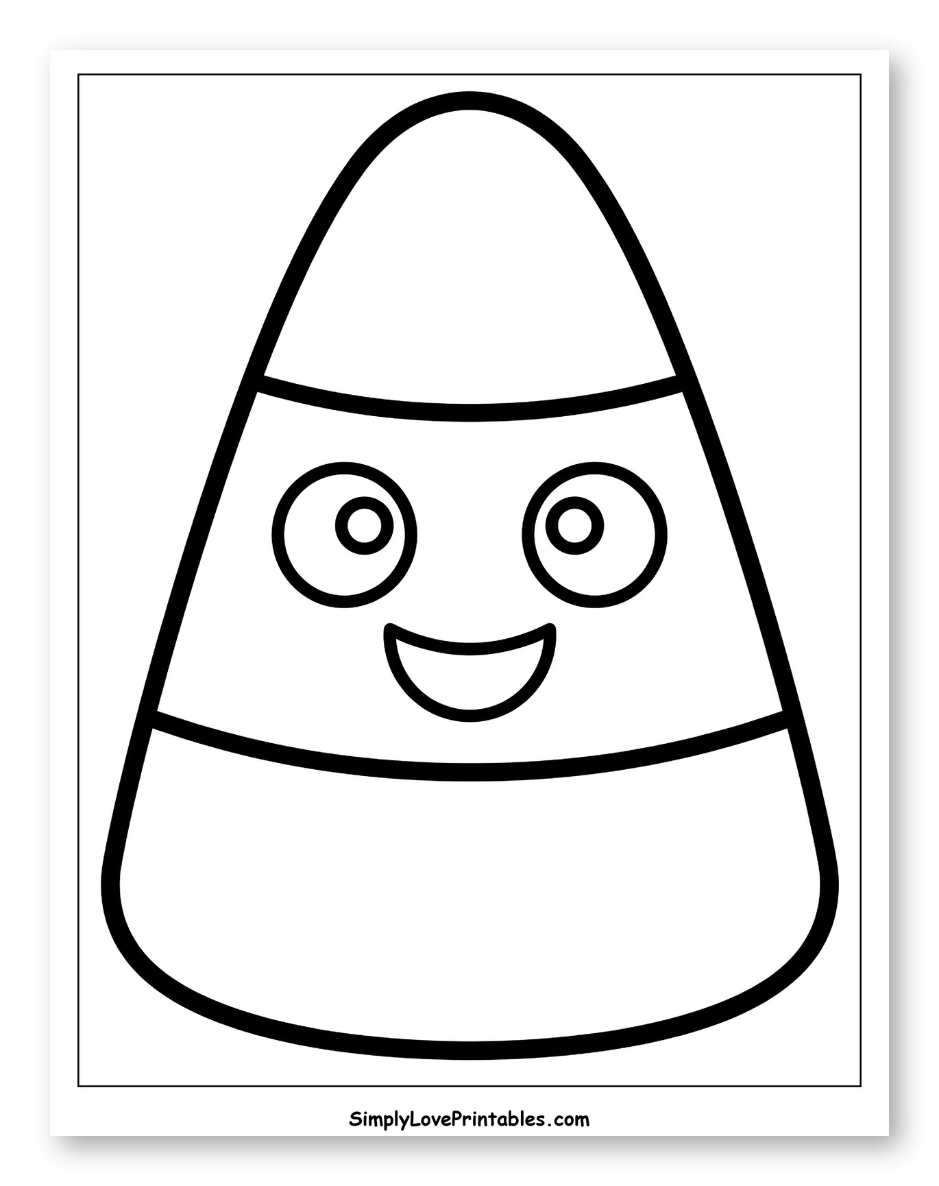 Smiling Candy Corn Treat Coloring Page for Toddlers