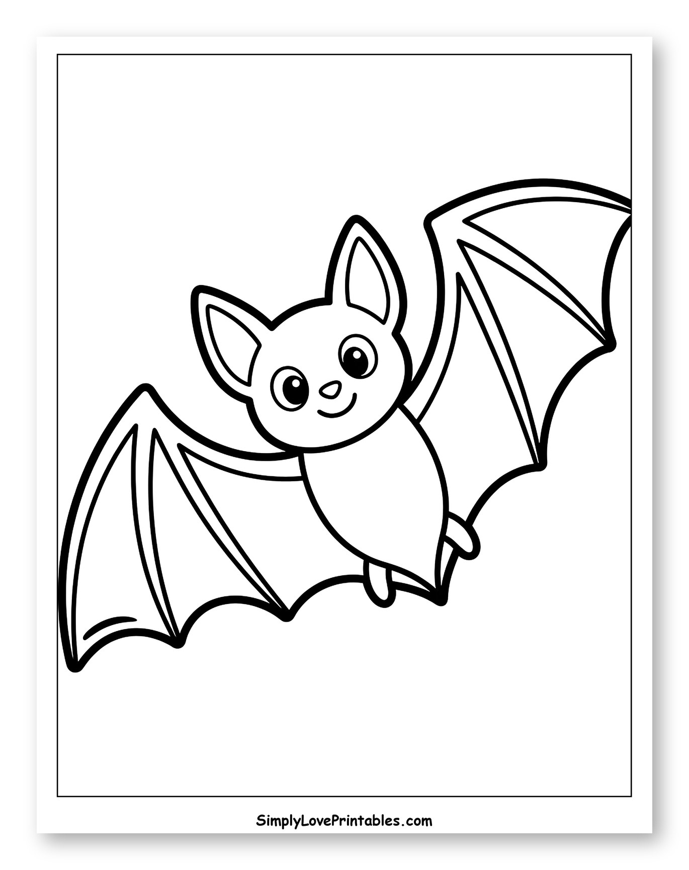 Smiling Cartoon Bat Flying