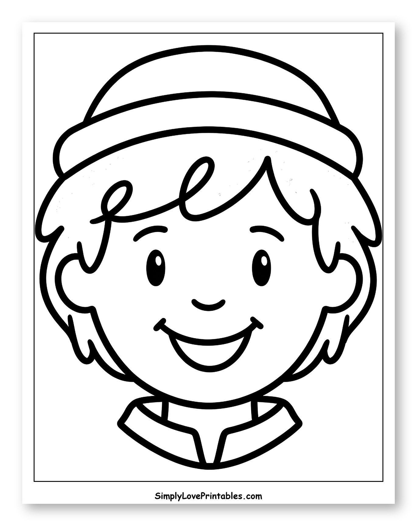 Smiling Cartoon Boy Headshot