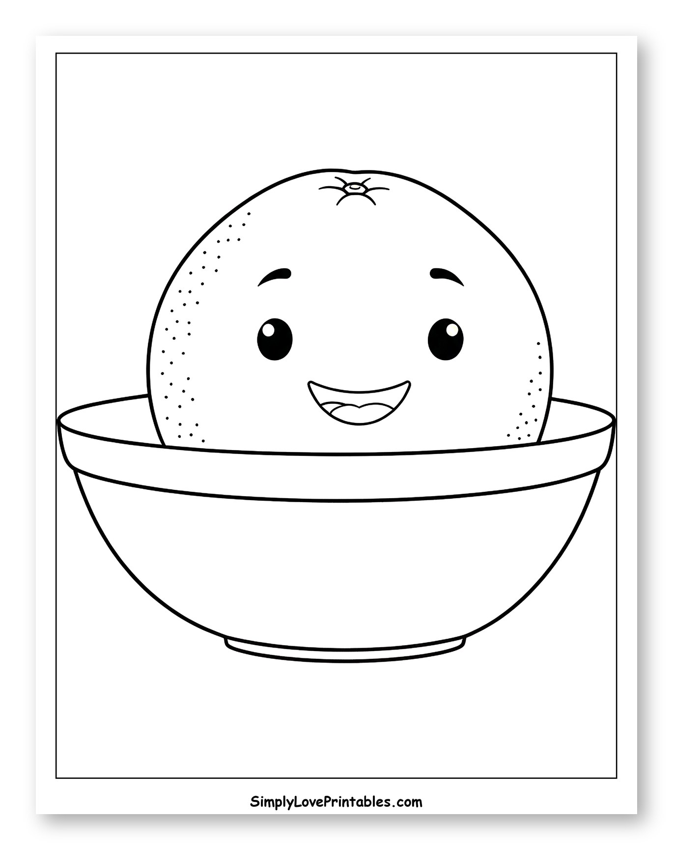 Smiling Cartoon Grapefruit in a Bowl