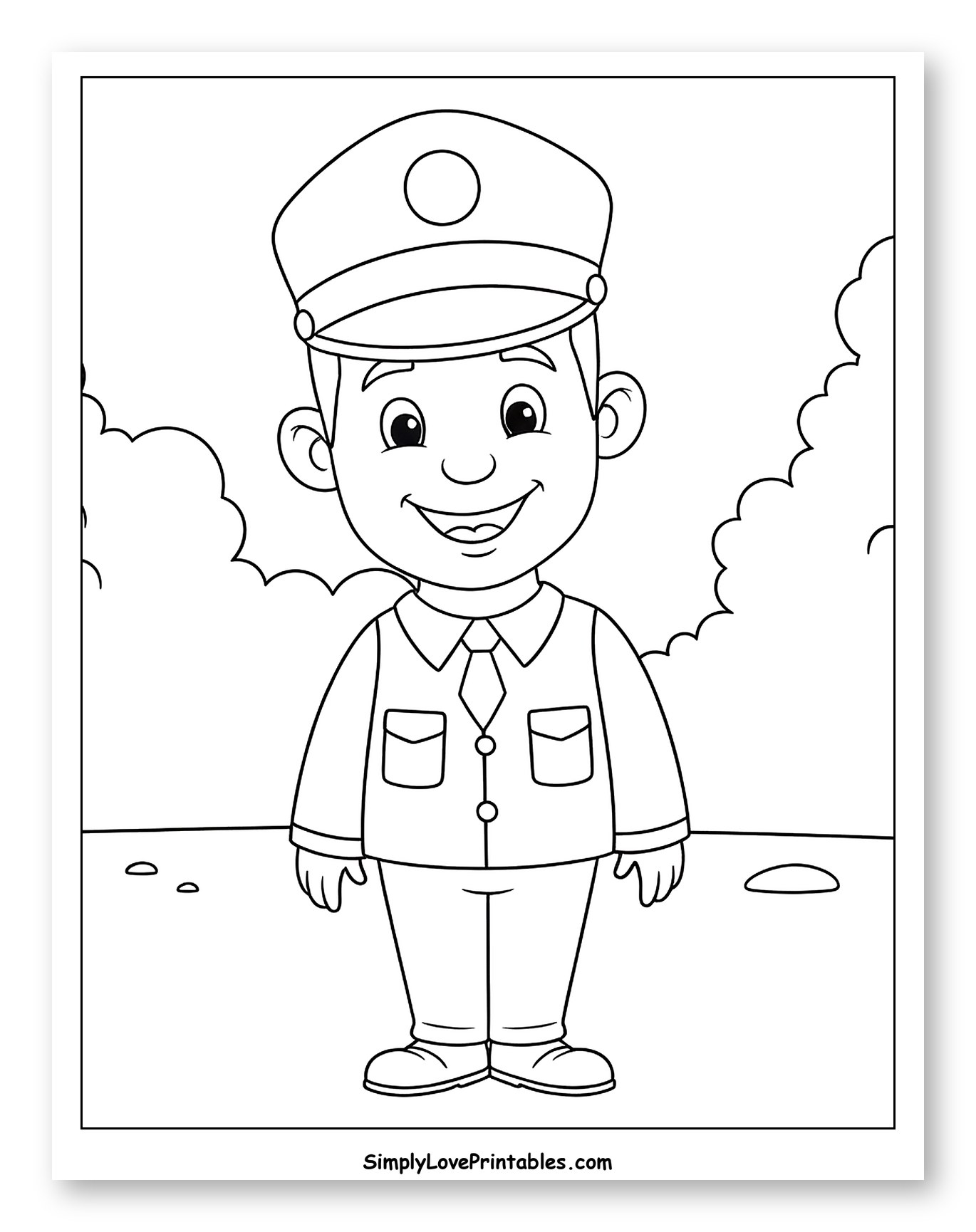Smiling Cartoon Mailman in Uniform