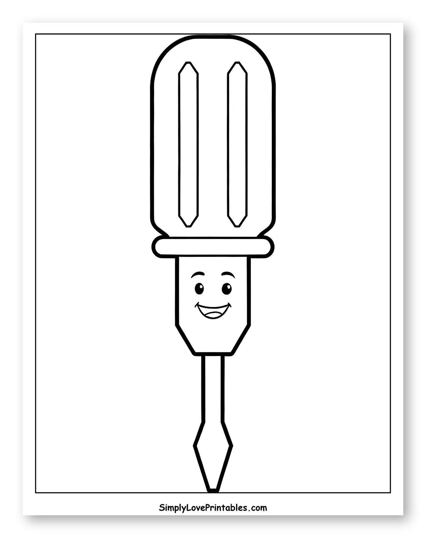 Smiling Cartoon Screwdriver Tool
