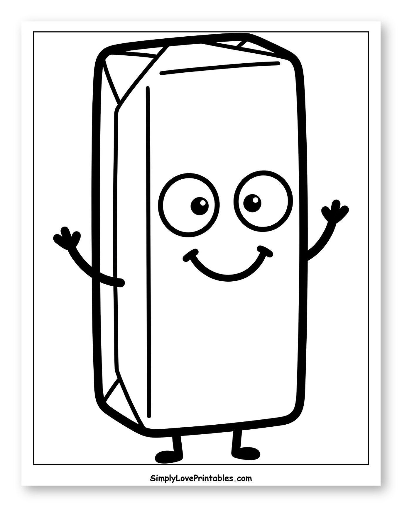 Smiling Cartoon Stick of Butter Coloring Page for Toddlers