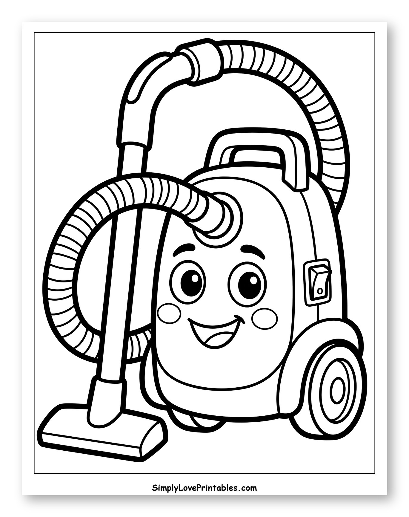 Smiling Cartoon Vacuum Cleaner Appliance