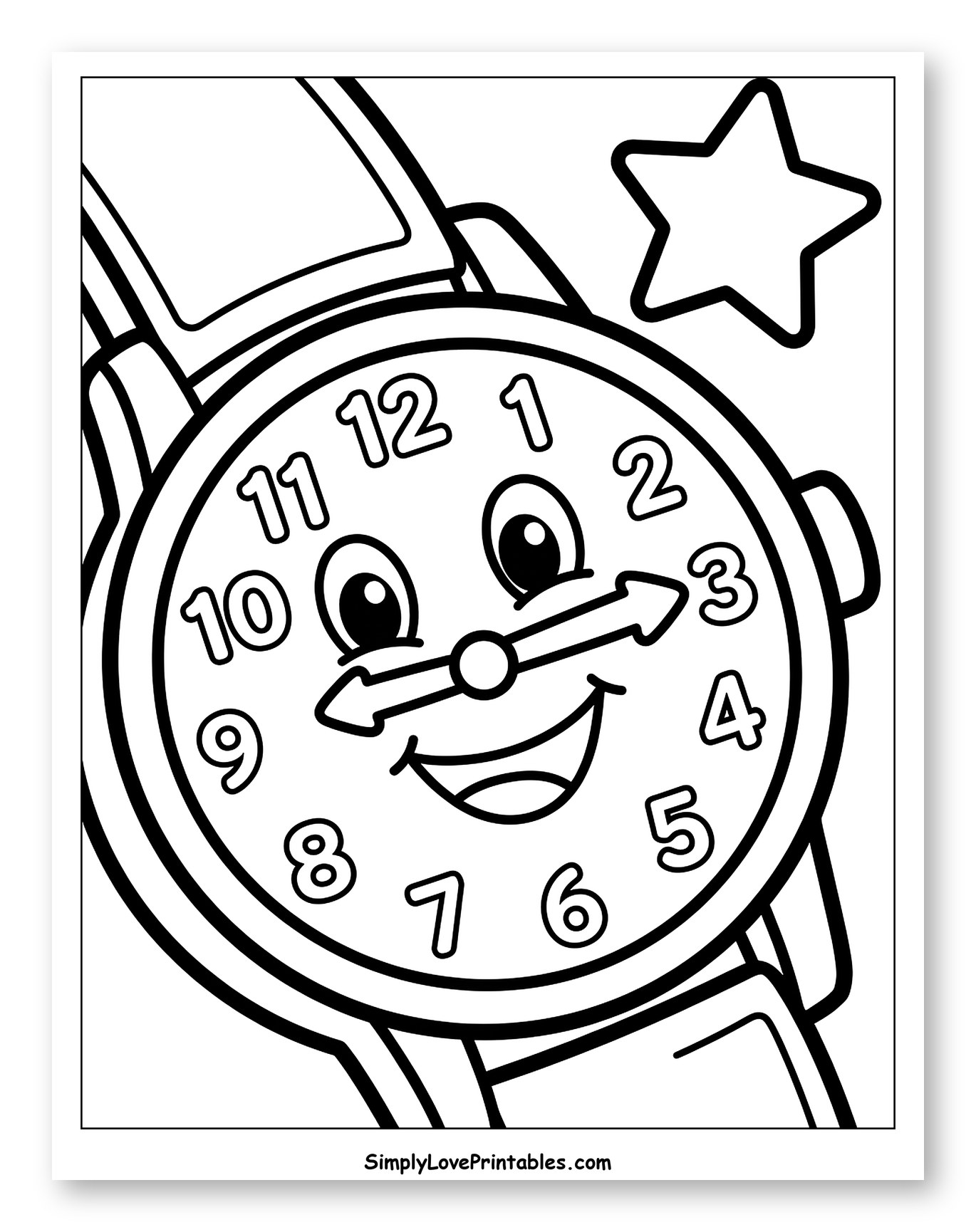 Smiling Cartoon Watch with a Star