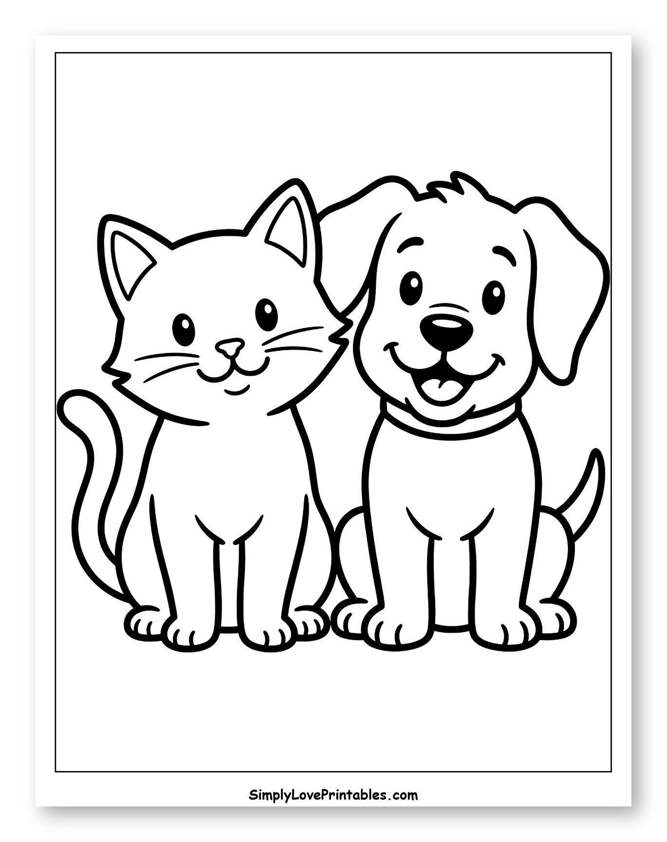 Smiling Cat and Dog Companions
