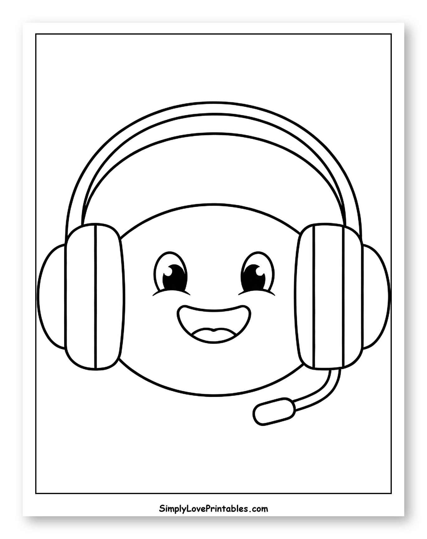 Smiling Character Wearing Headphones