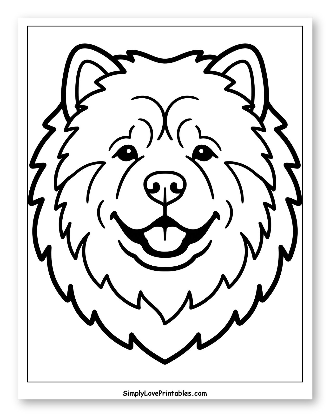 Smiling Chow Chow Dog Head