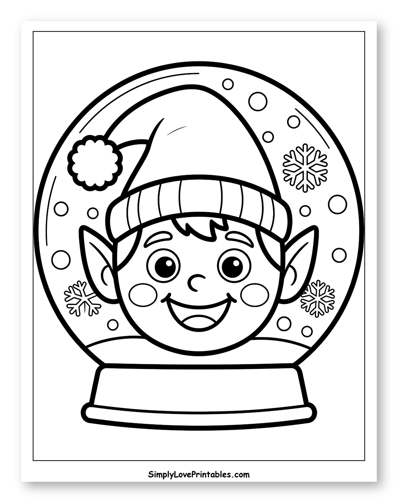 Smiling Christmas Elf Snow Globe