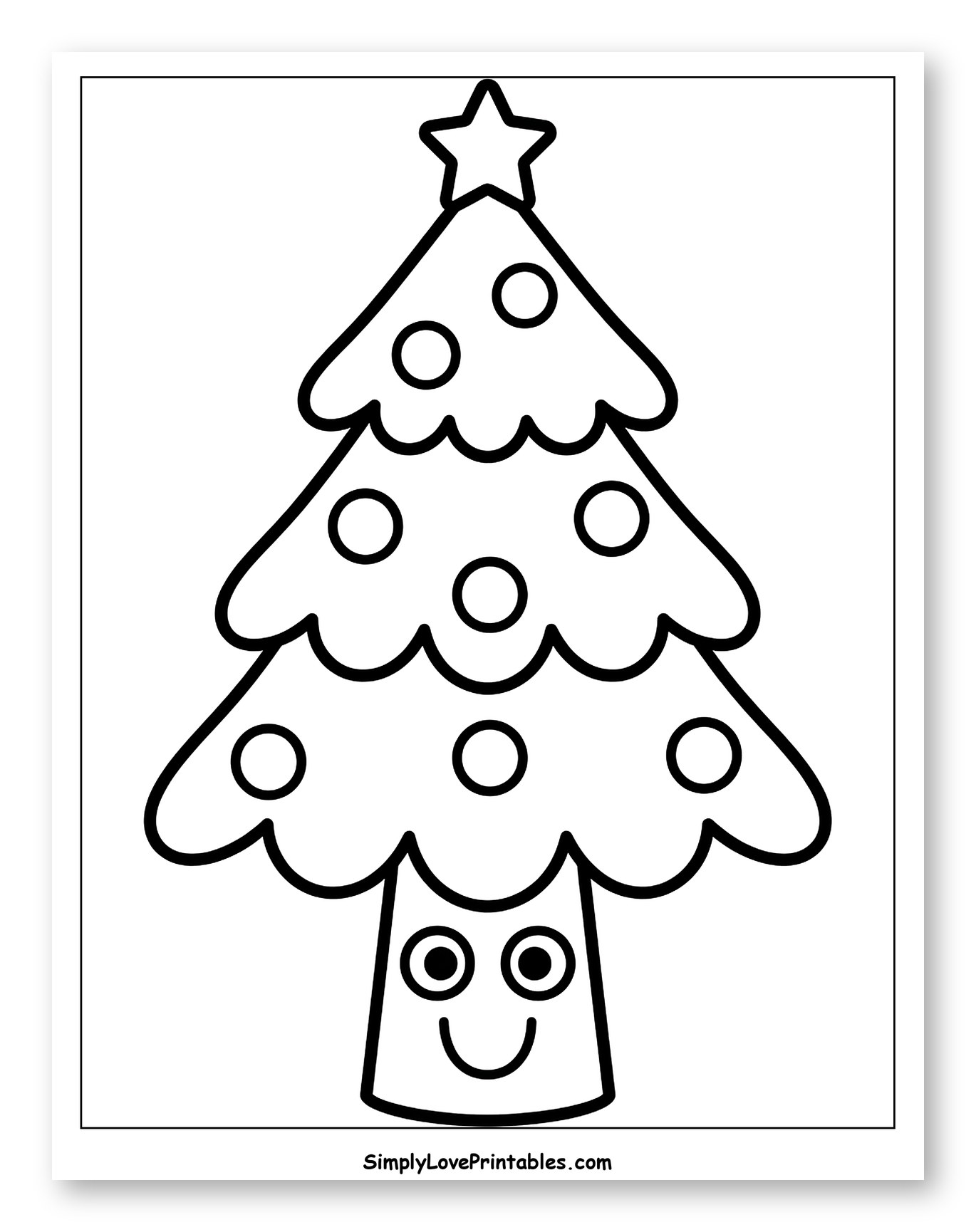 Smiling Christmas Tree with a Happy Face